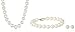 Amazon Collection Sterling Silver 7-7.5mm White Freshwater Cultured Pearl Necklace, Bracelet, and Earrings Set