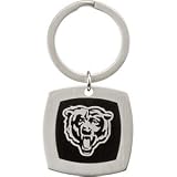 Stainless Steel and Black Enamel Chicago Bears Keychain