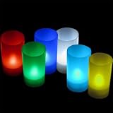 Daffodil LEC006C 6 Bougies LED à piles avec Bougeoirs - Piles Incluses - Couleur Changeante