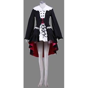 Japanese Anime The Melancholy of Haruhi Suzumiya Cosplay Costume - Nagato Yuki Gothic Dress 2nd Version Set Medium