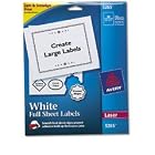 Avery 5265 White laser address labels w smooth feed sheets, 8-1 2x11 label, 25 labels pack by Avery