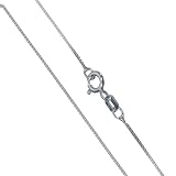 18 Inch Rhodium Plated Sterling Silver Chain 1 MM Box Style