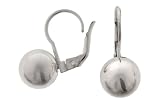 Sterling Silver Leverback Ball Earrings, 10MM