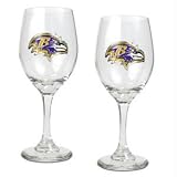 Baltimore Ravens NFL 2pc Wine Glass Set - Primary Logo