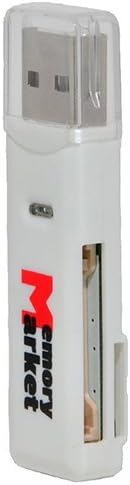 MemoryMarket® Dual Slot USB 2.0 Memory Card Reader for MicroSD / MicroSDHC / MicroSDXC / TF / SD / SDHC / and SDXC Memory Cards compatible with 1GB 2GB 4GB 8GB 16GB 32GB 64GB 128GB - White