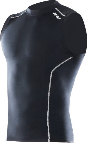 2XU Men's Sleeveless Performance Compression Top (Black, Medium)
