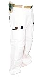 Armor Work Wear Painter Pants 12-Ounce Cotton Canvas Work Pants with Built-In Knee Pads, White, 36-by-34-Inch