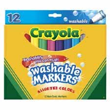 Childrens Toyshop  Toys : Binney & Smith Crayola(R) Washable Markers, Broad Line, Assorted Classic Colors, Box Of 12
