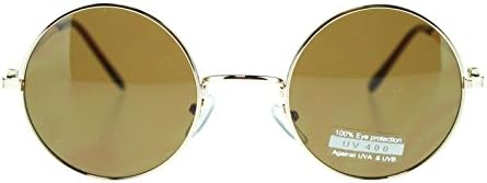 Classic John Lennon Style Round Circle Sunglasses: Gold
