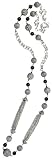 Primrose Hill Ladies N2452 Matt Silver & Black Beady Necklace
