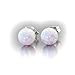 Trustmark 925 Sterling Silver 6mm Fiery White Created Opal Ball Stud Post Earrings, Lorraine