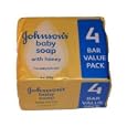 JOHNSONS Baby Soap With Honey For Baby Soft Skin 4's 4 PACK'
