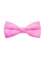 Apparel: Boys Solid Color Banded Satin Bow Ties / Bowties (Hot Pink)