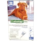 Bayer Advantage Month-Long Flea Control Solution (Blue Box for Dogs & Puppies Over 55 lbs. - 4 Pack)