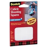 3M Scotch Fabric Cubicle Grips, Removable Squares, 2/3in. x 2/3in., Pack Of 35