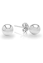 14k White Gold Ball Earrings Children/Adult Size 2, 3, 4, 5, 6, 7, 8 MM