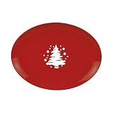 Waechtersbach 2227334481 Tannenbaum Oval Platter in Cherry with White Tree