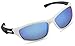 Siren Mens Polarized Unbreakable Sunglasses - Blue Mirror Lens White Navy Frame