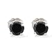 1 Ct Black Diamond Stud Earrings 14k White Gold