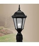 Hamilton - 1 Light Small Outdoor Lighting Post Lamp Fixture - Black - Clear Beveled Glass - B1255
