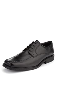 Wide Fit Leather Square Toe Shoes