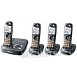 Panasonic KX-TG9334T DECT 6.0 Digital Expandable Cordless Phone w/ Talking CID, Talking Alarm Clock and Answering System - Pack of 4 Handsets