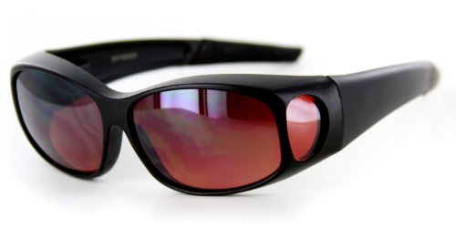 "Hideaways Small" Over-Prescription Driving Sunglasses w/ Blue Light Blocker Lens (Matte Black w/Copper Lens)