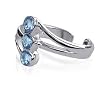 .925 Sterling Silver Blue Topaz Cubic Zirconia Toe Ring