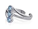 Blue Topaz Cubic Zirconia .925 Sterling Silver Toe Ring
