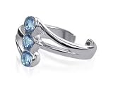 Blue Topaz Cubic Zirconia .925 Sterling Silver Toe Ring