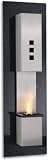 Bio-Wandfeuer FIRE X aus Granit-Inox-Materialmix im Hochformat