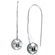 Black Sim Pearl Sterling Silver Hoop Earrings