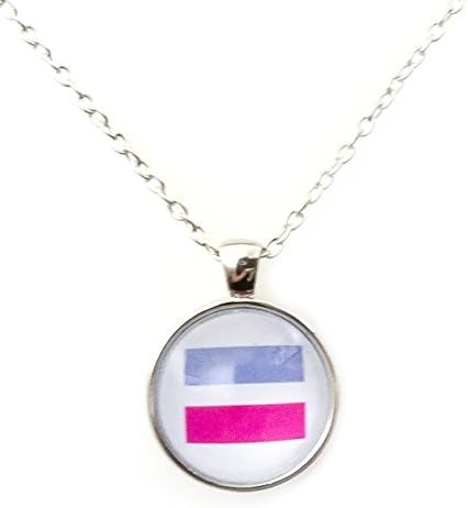 Circular Silver Colored Bisexuality Equality Pendant on Chain