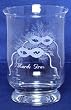 Individually Hand Etched Mardi Gras Glass Candle Shade 5.5"H Set of Two