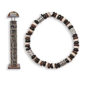 Wooden Coco Stretch Bracelets! Cocoa Beads! Free Display Available!