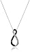 Amazon Collection 10k White Gold Black and White Diamond (1/2cttw) Twist Pendant Necklace, 18
