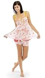 Munki Munki Women's Double Mesh Bugs Cami with Boy Short