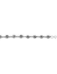 Sterling Silver Spider and Web Charm Bracelet, 3/8 inch wide