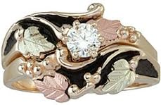 Black Hills Gold Womens 10k Antiqued Bridal Set with Engagement Ring & Wedding Ring from Coleman - Sizes 4 - 14
