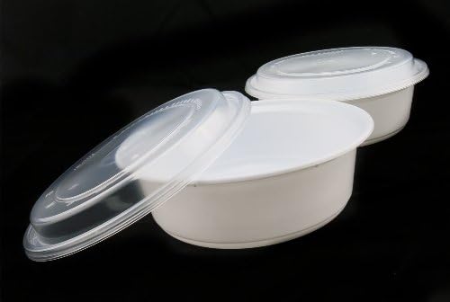 Like2013® 37oz 16-Counts Nontoxicity Disposable PP Plastic bowl with Lid/Cover Microwavable Freezable for Children Student Worker Traveler Office Workers at Barbecue Outdoor Activity School Company Apply to Storage Food Container Spooning Soup Stocked Food Packaging