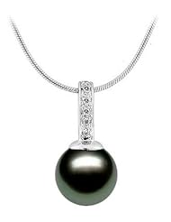 PremiumPearl 9-14mm AAA Quality Tahitian Pearl Pendant 14k Gold & Diamonds