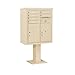 Salsbury Industries 3410DA-06SAN Front Loading Double Column Pedestal Mounted Horizontal 4C Mailbox, Sandstone