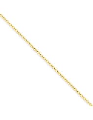 1.3mm, 14 Karat Yellow Gold, Round Open Link Cable Chain - 24 inch