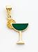 Green Enameled Margarita With Lime Charm, 14K Yellow Gold