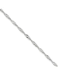 2mm, 14 Karat White Gold, Singapore Chain - 30 inch