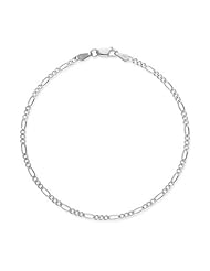 Figaro Anklet, 14K White Gold