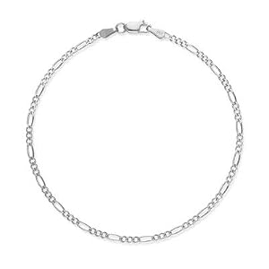 Figaro Anklet, 14K White Gold by