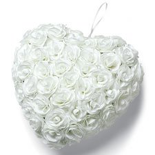 Winter White Wilton Wedding Flowering Heart Wreath