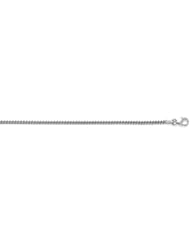 14K White Gold Curb 2.4mm Bracelet 7 Inch