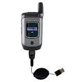 Retractable USB Cable for the Motorola i570 with Power Hot Sync and Charge capabilities - Gomadic Brand w/ TipExchange Technology